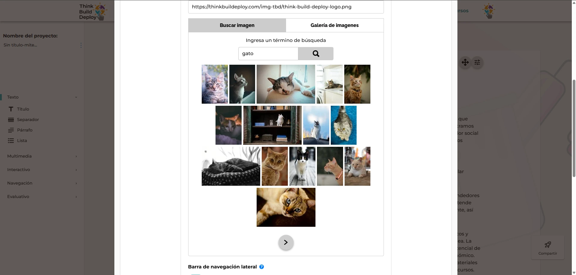 Buscador de imágenes integrado
