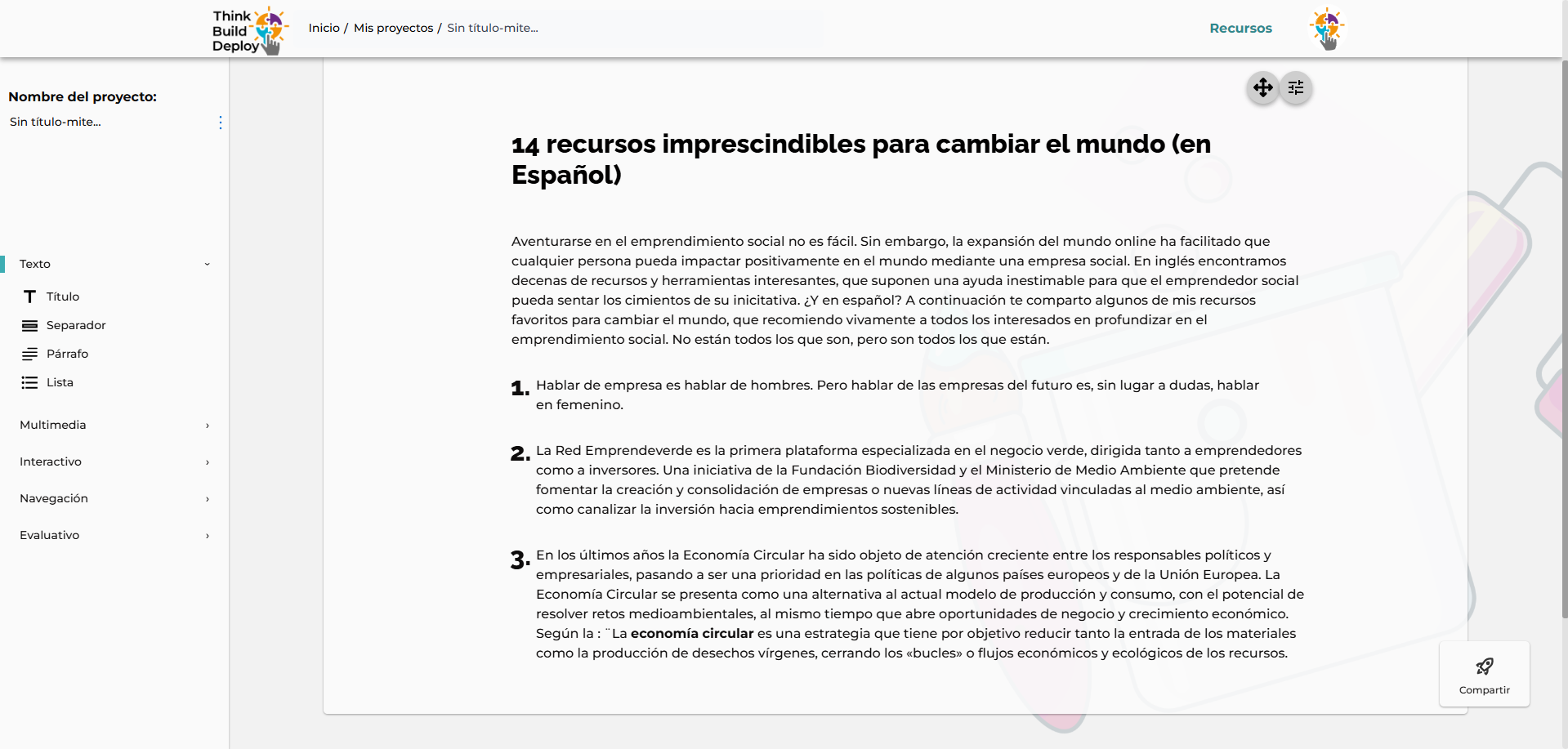 Creación de contenido