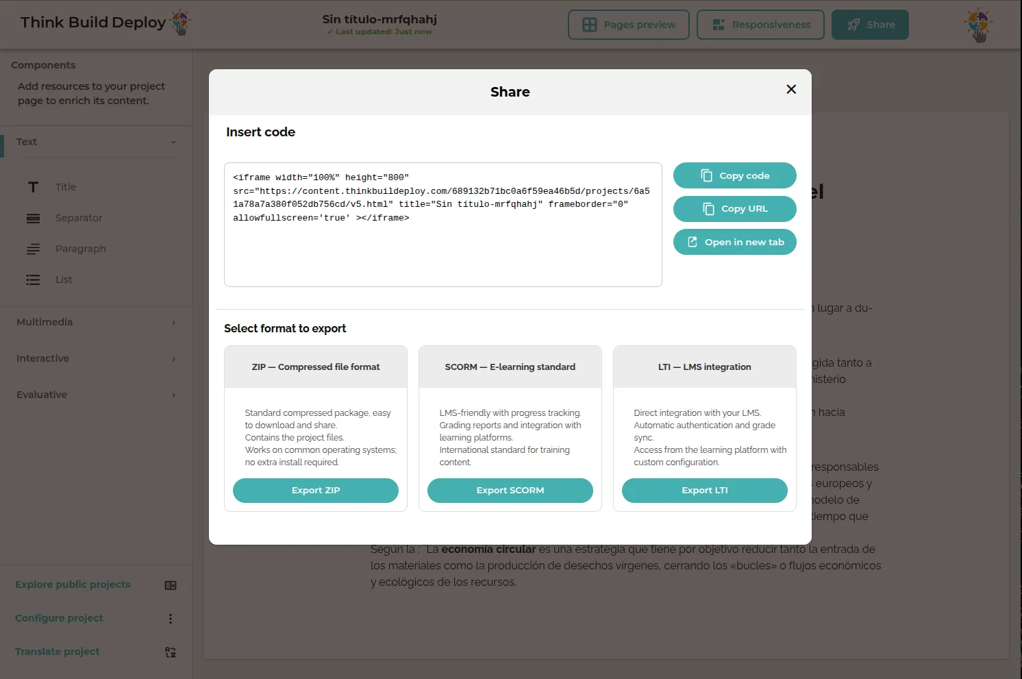 Publish to your LMS