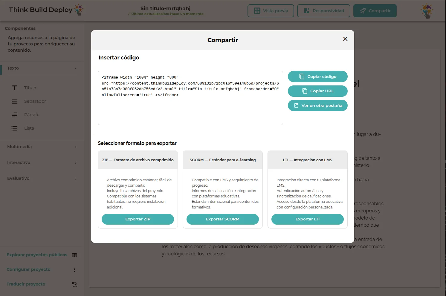 Publica en tu LMS