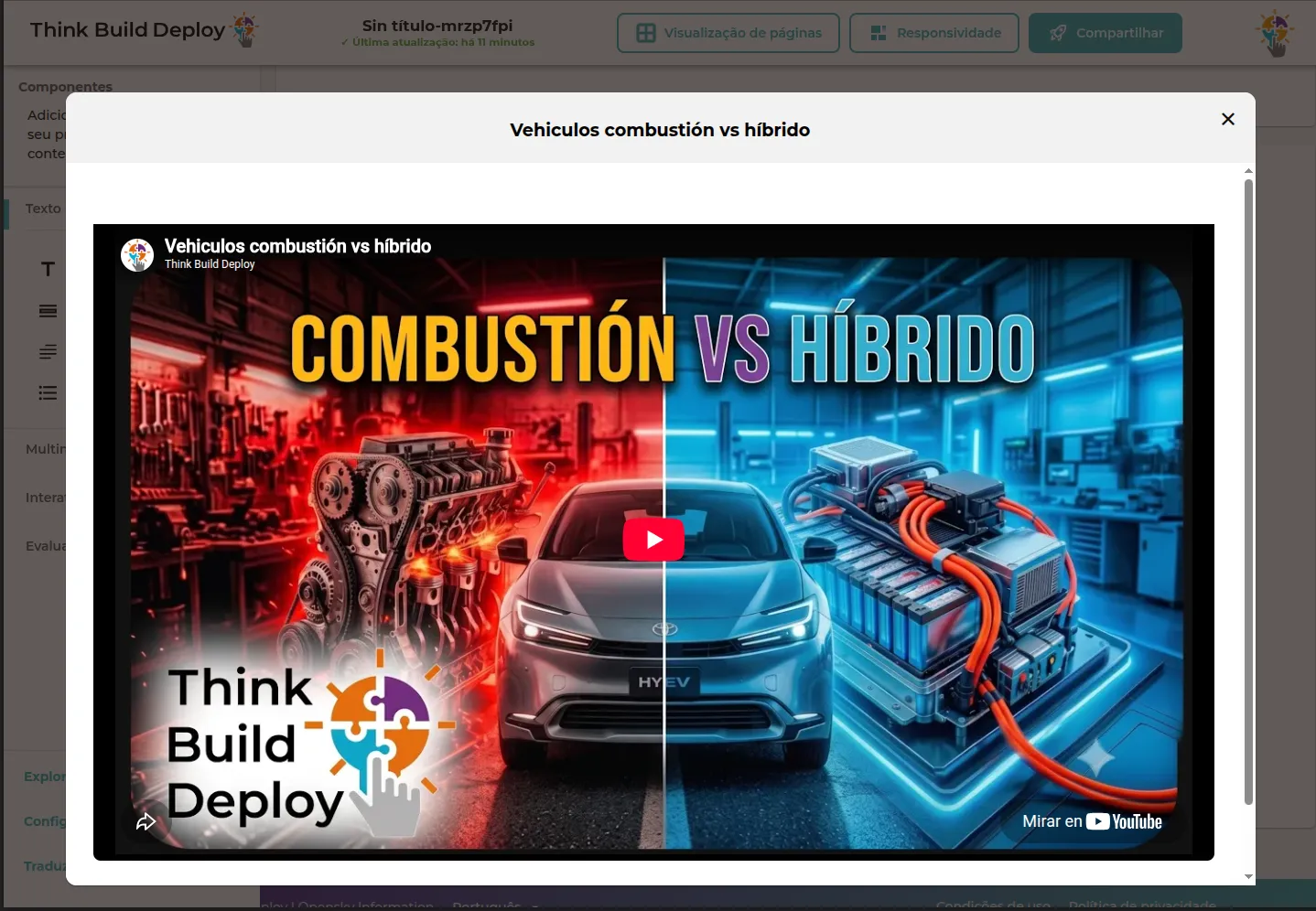 Vídeo interativo com YouTube