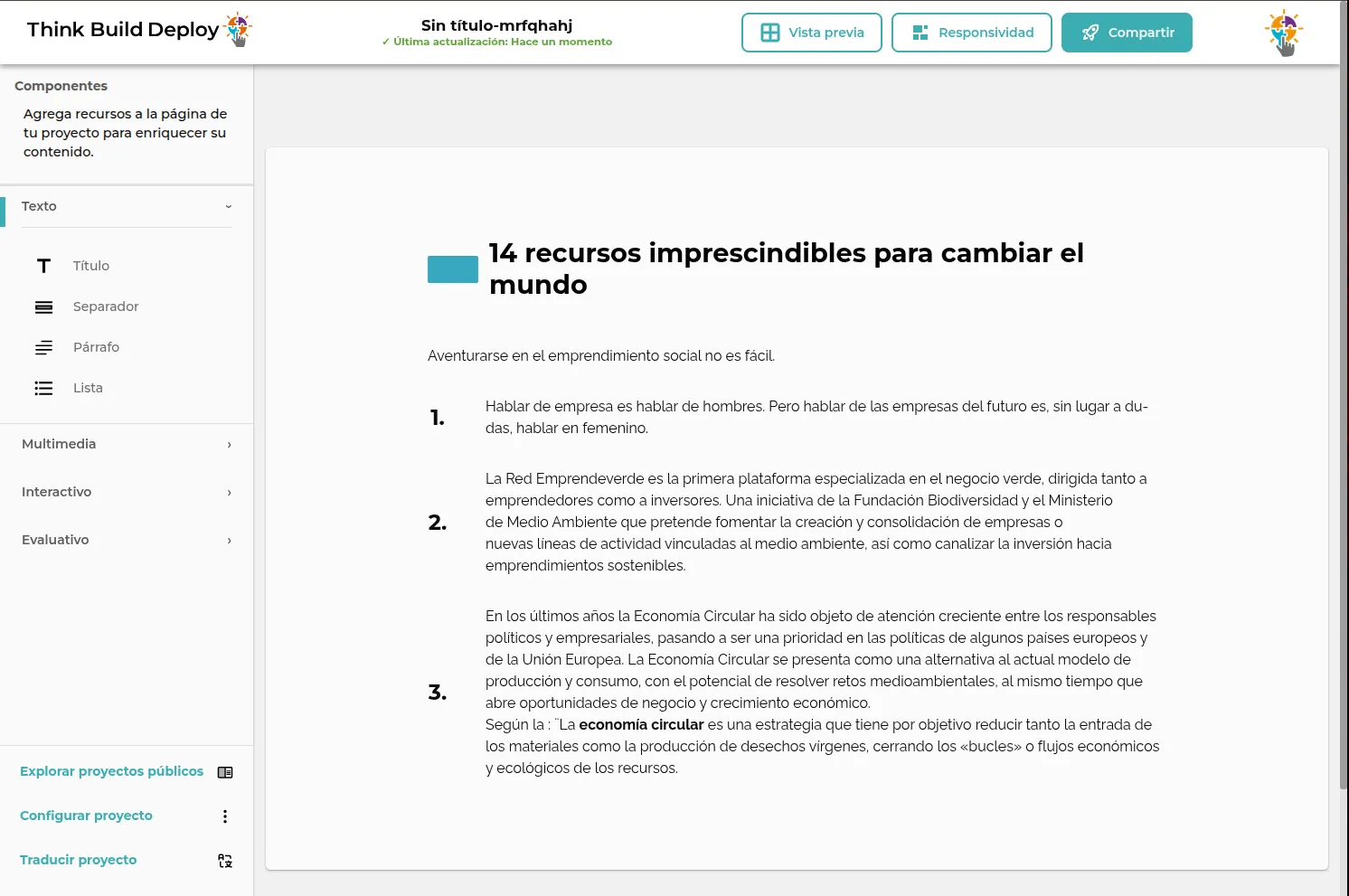 Arma tu contenido