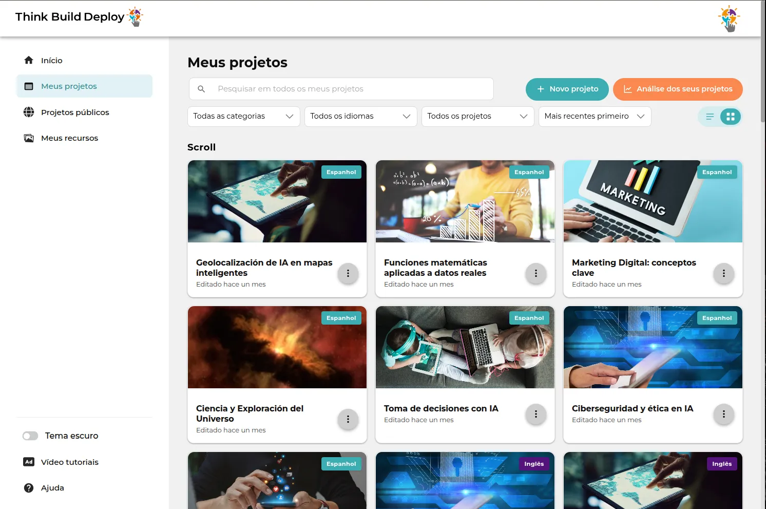 Gerencie seus projetos